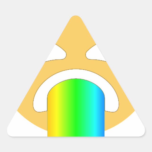 rainbow puke emoji triangle sticker (Front)