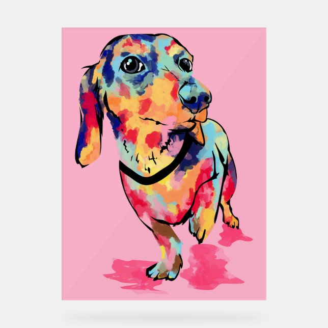 Rainbow Pup Acrylic Sign (Front)