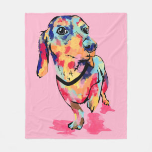 Rainbow Pup Fleece Blanket