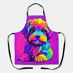 Rainbow Puppy Artwork Apron