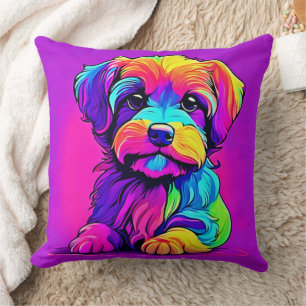 Rainbow Puppy Artwork Cushion