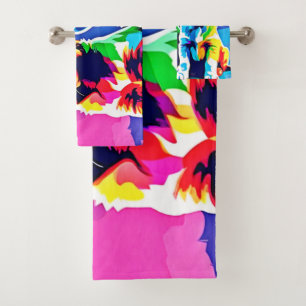 Rainbow Pups: Playful Duo Bath Towel Set