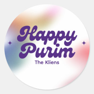 Rainbow Purim Label