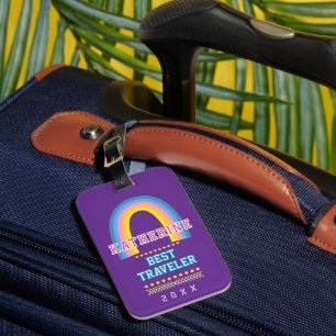 Rainbow Purple Luggage Tag