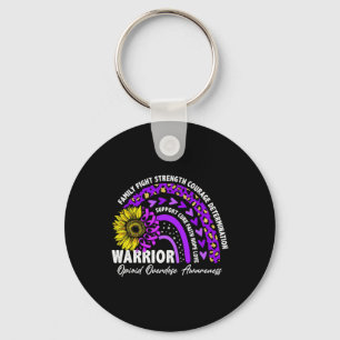 Rainbow Purple Ribbon Opioid Overdose Awareness  Key Ring