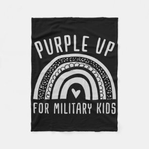 Rainbow _ Purple Up Military Child Awareness _ Men Fleece Blanket