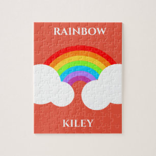 Rainbow puzzle with child's name.