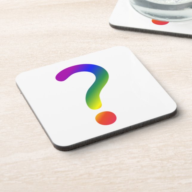 Rainbow question mark coaster (Left Side)