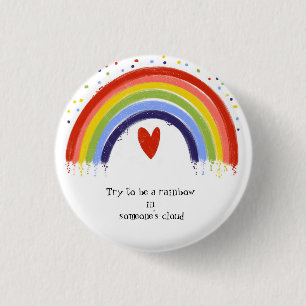  rainbow quote mental health 3 cm round badge