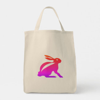 Rainbow rabbit logo tote bag