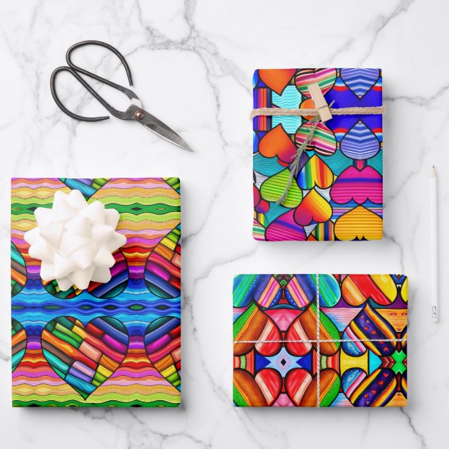 Rainbow Radiance: Vibrant  Wrapping Paper Sheet (Front)