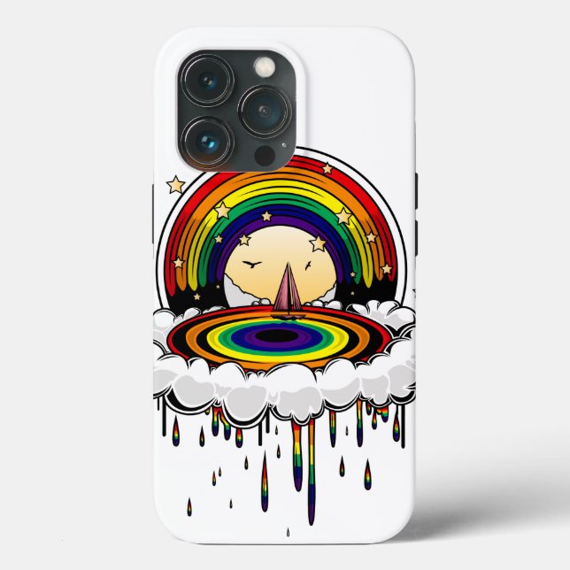 Rainbow Rain Case-Mate iPhone Case (Back)