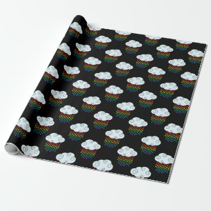 Rainbow Rain Clouds Wrapping Paper