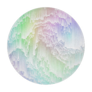 Rainbow Rain Glitch Cutting Board
