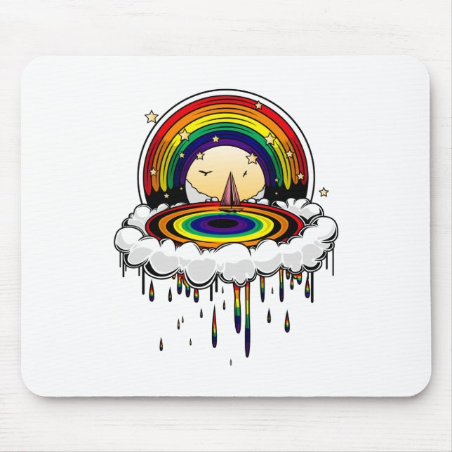 Rainbow Rain Mouse Pad (Front)