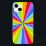 Rainbow rays pattern multi-coloured  Case-Mate iPhone 14 case<br><div class="desc">Bold and bright designed case in bold rainbow hues. Colourful and bright making finding your device easy. Designed by www.mylittleeden.com</div>