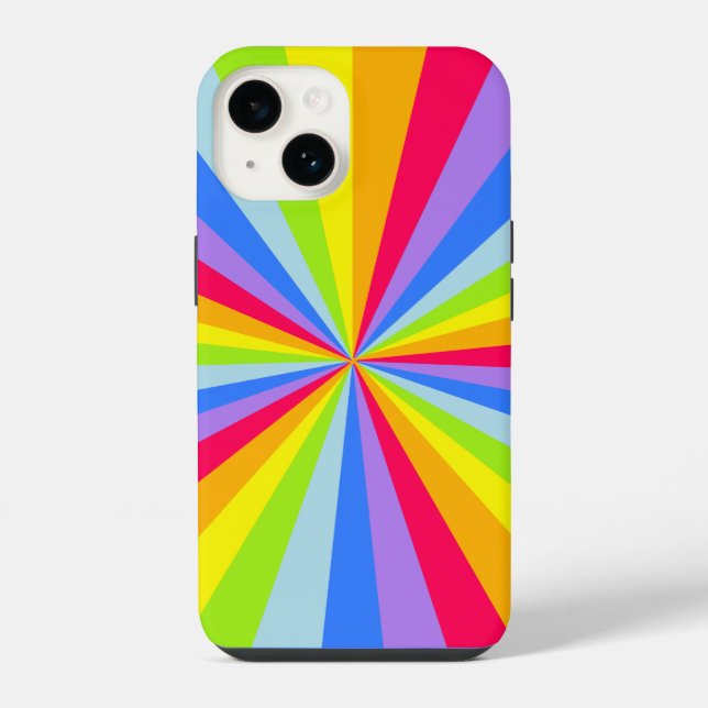Rainbow rays pattern multi-coloured  iPhone case (Back)