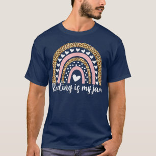 Rainbow Reading Is My Jam Read Teacher Funny Books T-Shirt