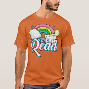 Rainbow Reading Lover Teacher Book Lover Bookworm T-Shirt