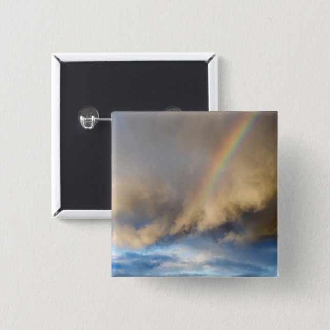 rainbow rebellion 15 cm square badge (Front & Back)