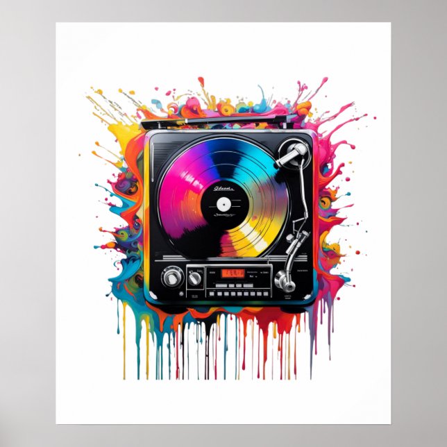 rainbow record player poster (Front)
