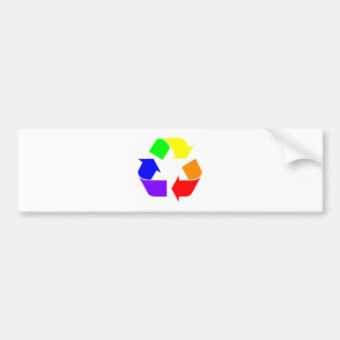 Rainbow Recycle Sign Bumper Sticker
