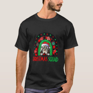 Rainbow Red Plaid Christmas Squad Funny Shih Tzu D T-Shirt