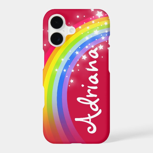 Rainbow red stars sky personalised  (Back)