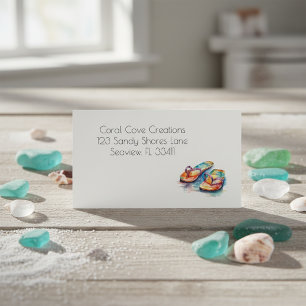 Rainbow Reef Flip Flops, custom Business Card