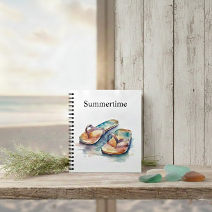 Rainbow Reef Flip Flops, custom Notebook