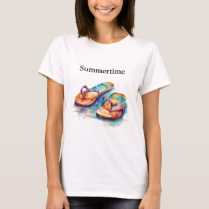 Rainbow Reef Flip Flops, custom T-Shirt