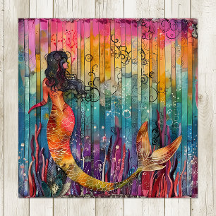 RAINBOW REEF MERMAID COLORFUL POSTER