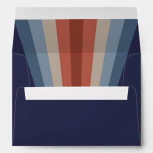 Rainbow reflection in retro style envelope