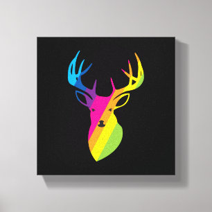 Rainbow Reindeer Canvas Print