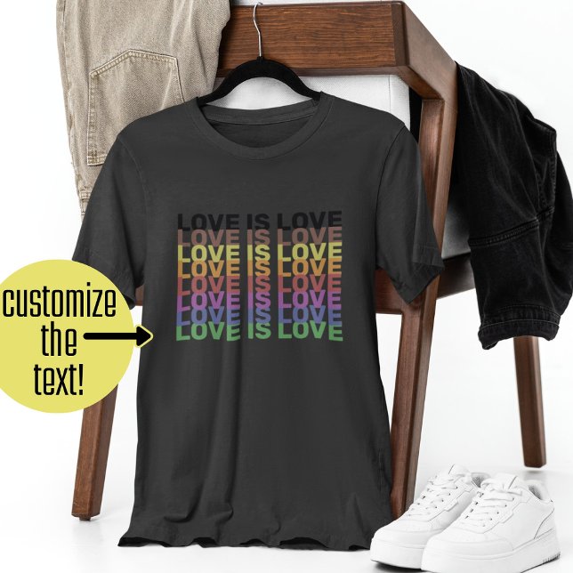 Rainbow Repeating Words Custom Phrase Gay Pride  Tri-Blend Shirt (Creator Uploaded)