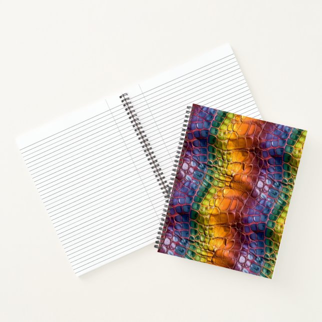 Rainbow Reptile Leather Notebook (Inside)