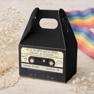 Rainbow Retro Cassette Tape Wedding Favour Box