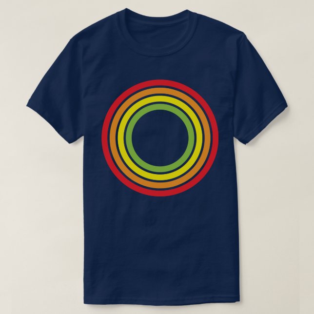 rainbow retro circles T-Shirt (Design Front)