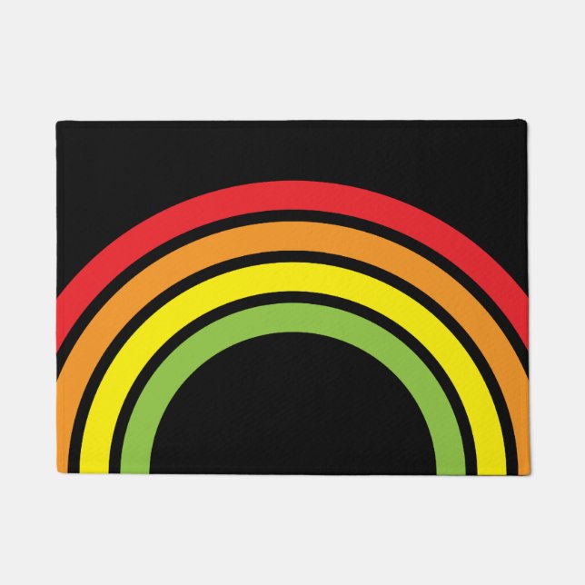 Rainbow Retro Floormat Doormat (Front)