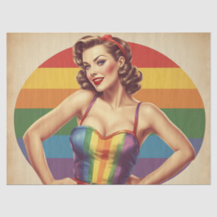 Rainbow Retro: Pin-Up Style Decoupage Delights Tissue Paper