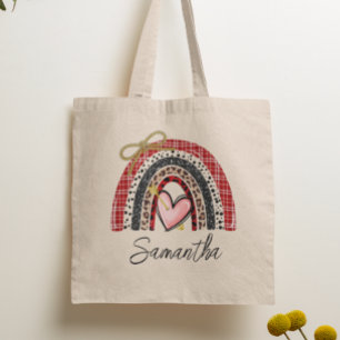 Rainbow Retro Valentine's day Love heart  Tote Bag