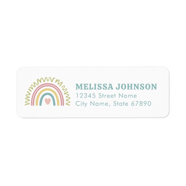 Rainbow Return Address Labels (Front)