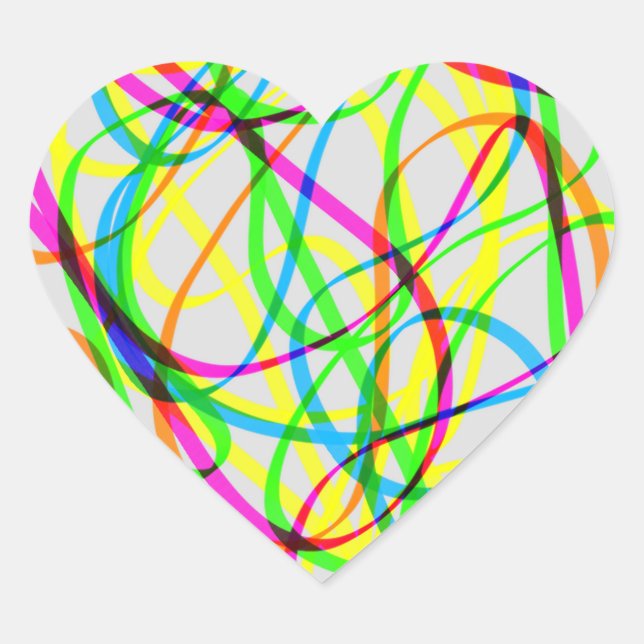 Rainbow Rhapsody Heart Sticker (Front)