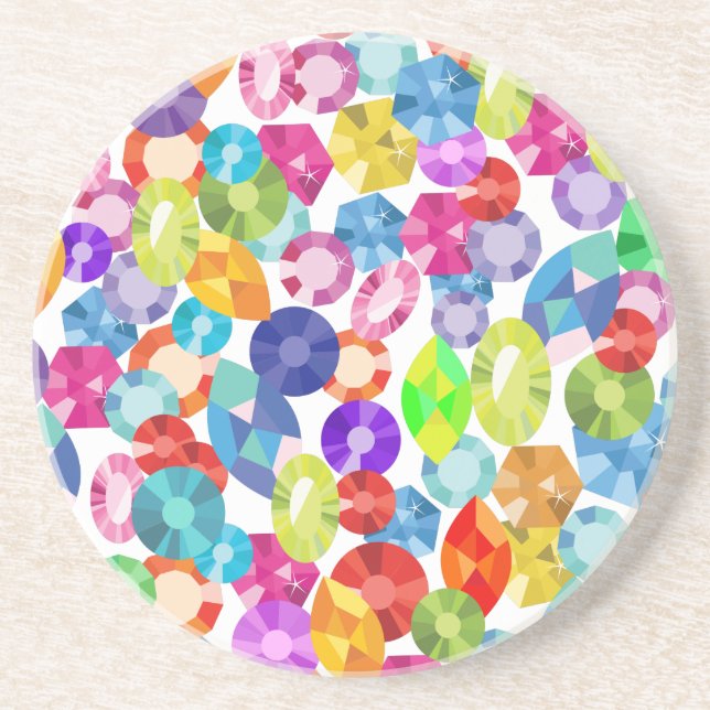 rainbow rhinestones coaster (Front)
