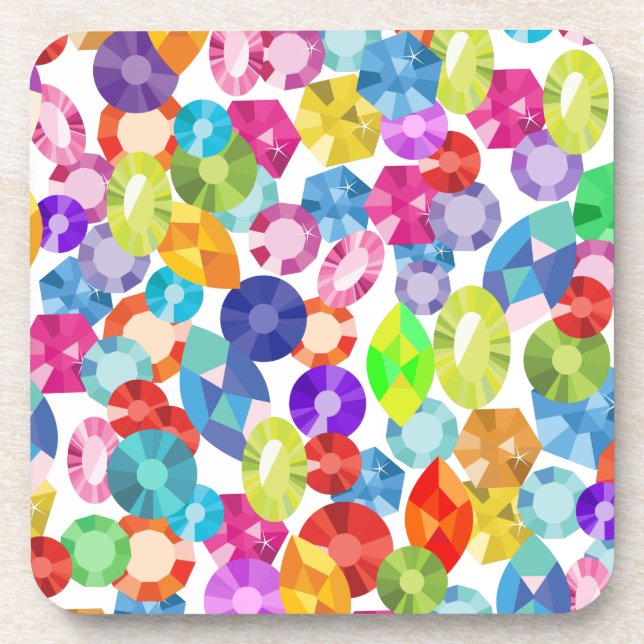 rainbow rhinestones coaster (Front)