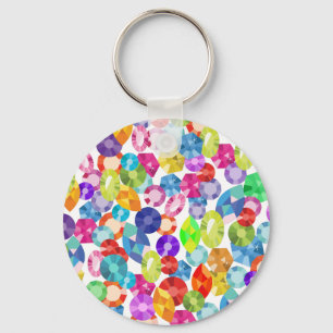 rainbow rhinestones key ring