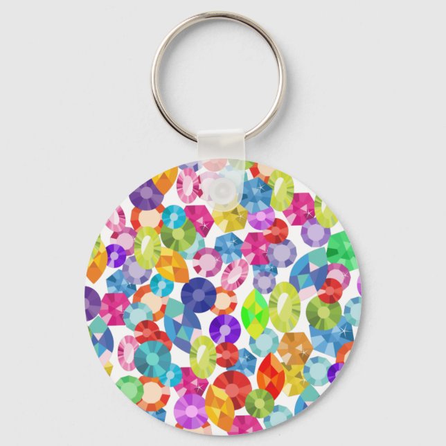 rainbow rhinestones key ring (Front)