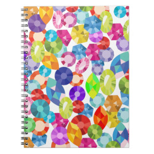 rainbow rhinestones spiral notebook