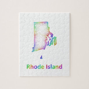 Rainbow Rhode Island map Jigsaw Puzzle