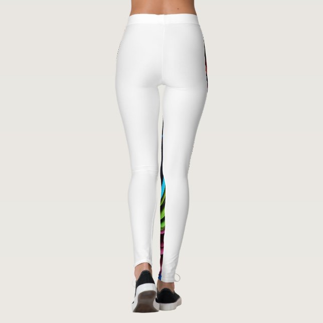 "Rainbow Rhythms: Multicoloured Mirage Leggings" Leggings (Back)